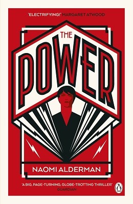The Power by Naomi Alderman book cover in red and black design.