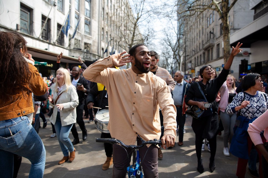 The Saltmine Trust, one of many theatre companies who stage street theatre at Easter - called Passion Plays.