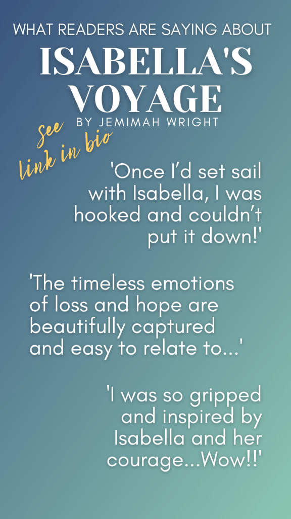 Video Reels, Stories and Images to be used across Instagram and Facebook for Isabella's Voyage by Jemimah Wright