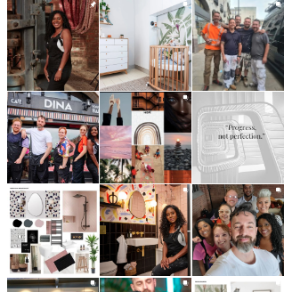 Images of Tara Rodrigues, including logo and instagram page.